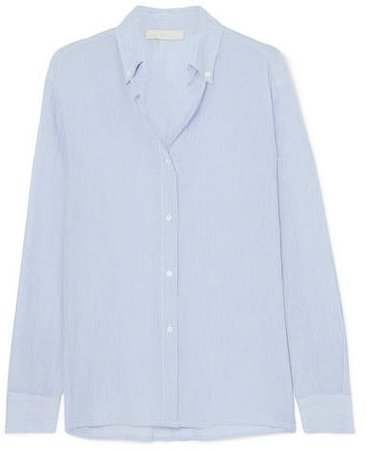Druyat Striped Cotton-gauze Shirt - Blue