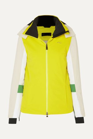 Bright yellow Laina neon color-block hooded ski jacket | Kjus | NET-A-PORTER