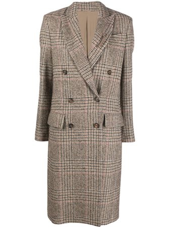 Brunello Cucinelli Prince of Wales check double-breasted coat