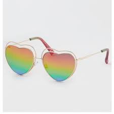 rainbow heart glasses