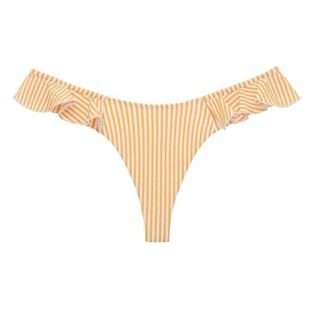 Montce – Canary Stripe Ruffle Uno Bikini Bottom – MONTCE SWIM //