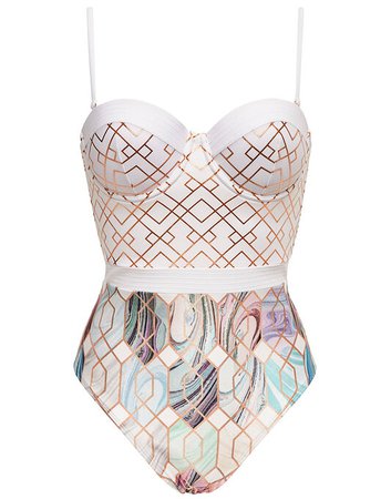 Ted Baker Sea Of Clouds Cupped Swimsuit at Figleaves