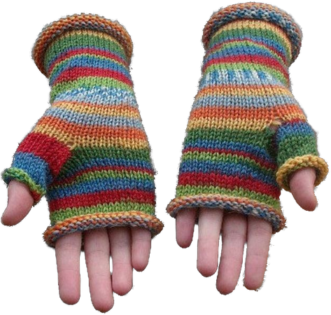 colourful fingerless gloves