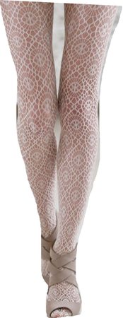 white patterned tights