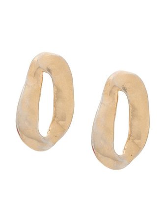 Metallic Marni Chunk Hoop Earrings | Farfetch.com