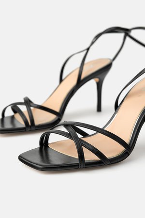 LEATHER STRAPPY HIGH-HEEL SANDALS-Heeled Sandals-SHOES-WOMAN | ZARA United Kingdom
