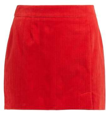 Alexa Cotton Corduroy Mini Skirt - Womens - Red