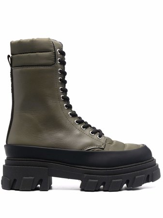 Shop GANNI lace-up combat boots with Express Delivery - FARFETCH