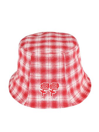 Twin rose check bucket [Red] | W Concept
