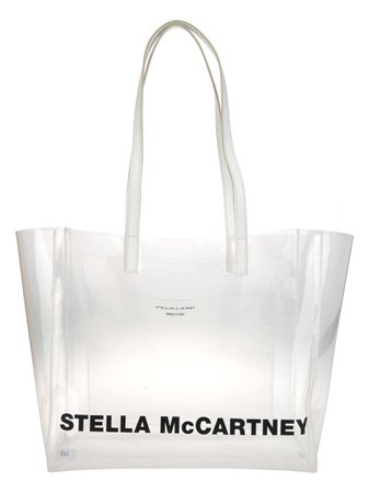 Stella Mccartney Stella Mccartney Transparent Logo Print Tote Bag