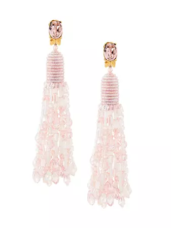 Shop Oscar de la Renta Dripping Beaded Tassel Earrings | Saks Fifth Avenue