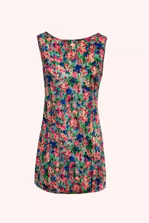 Giverny Pleated Velvet Dress – Anna Sui