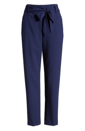 Halogen® Tie Waist Twill Pants (Regular & Petite) | Nordstrom