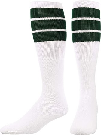 Amazon.com : TCK Retro 3 Stripe Tube Socks (Dark Green, Medium) : Clothing