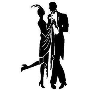 1920s silhouette dancing couple