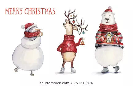 Watercolor Christmas Illustration Hare Holiday Deer Stock Illustration - Royalty Free Stock Illustration 751210771 | Shutterstock