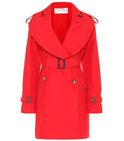 Cotton and silk trench coat