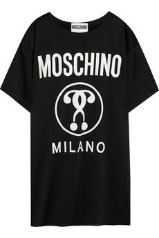 Moschino Printed satin T-shirt dress