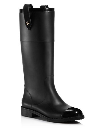 Jimmy Choo Edith Rubber & Leather Tall Boots | Bloomingdale's