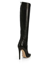 Lyst - Altuzarra Cutout Leather Knee-High Boots in Black