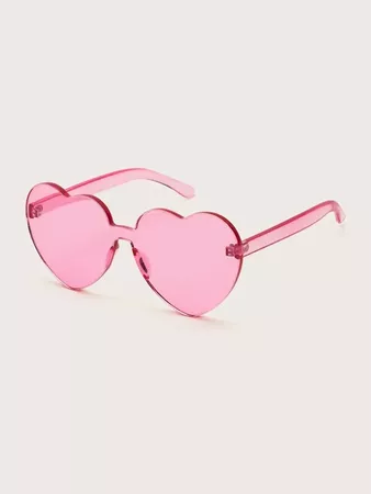 Heart Rimless Sunglasses | ROMWE USA