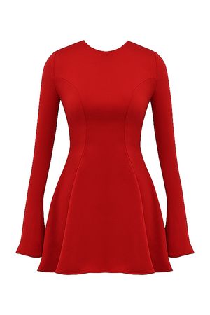 Clothing : Mini Dresses : 'Sacha' Red Satin Mini Dress