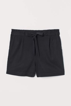 Denim Shorts High Waist - Black