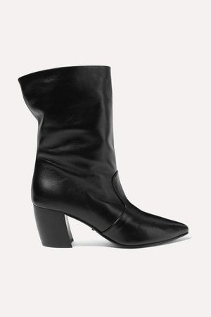 65 Leather Ankle Boots - Black