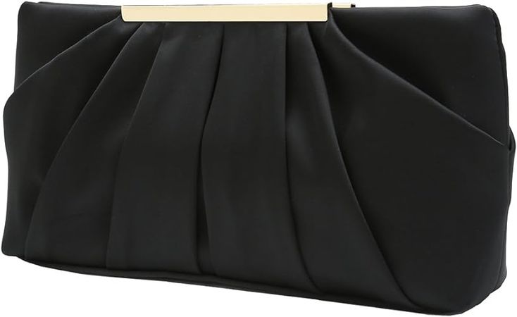 CHARMING TAILOR Clutch Evening Bag Elegant Pleated Satin Formal Handbag Simple Classy Purse for Women (Pewter): Handbags: Amazon.com