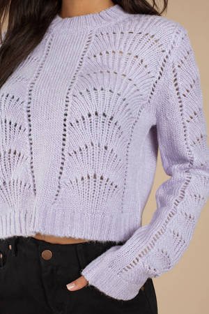 Lavender Sweater - Cropped Sweater - Lavender Knit Sweater - $32 | Tobi US