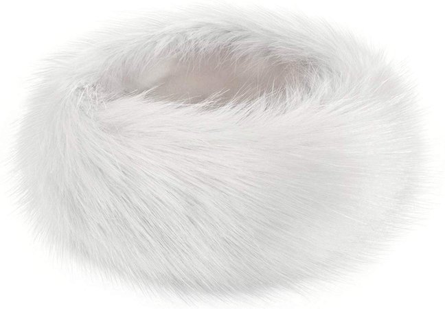 Futrzane Winter Faux Fur Headband for Women and Girls (White) at Amazon Women’s Clothing store: Cold Weather Headbands
