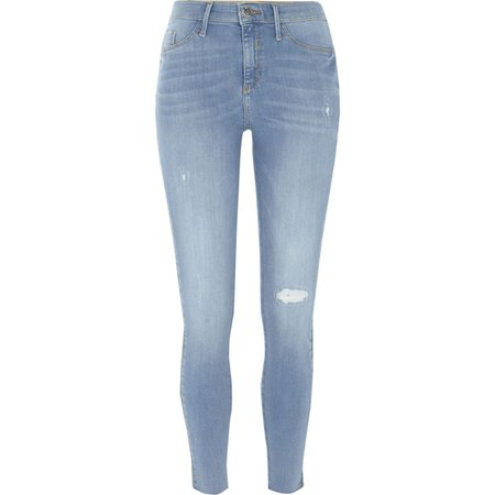 Blue denim Molly side stripe jeggings - Jeggings - Jeans - women