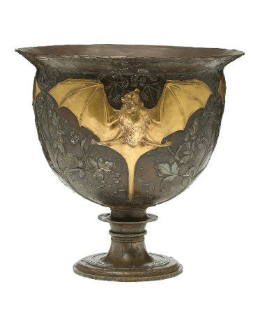 Cup with bat, Henri Husson (French, 1852-1914), dinandier and Goldsmith, Maison A.A Hébrard (about 1895-1937), founder and Goldsmith, Paris, about 1909.