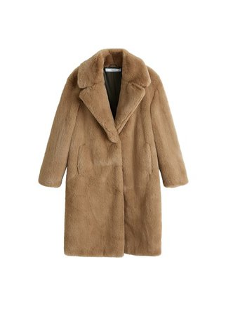MANGO Oversized faux-fur coat