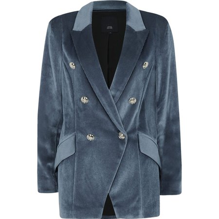 Blue cord double breasted tux jacket - Jackets - Coats & Jackets - women