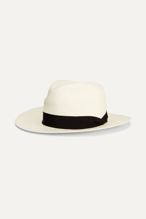 White Grosgrain-trimmed straw Panama hat | rag & bone | NET-A-PORTER