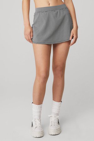 Micro Houndstooth Tennis Skirt - Black/White | Alo Yoga