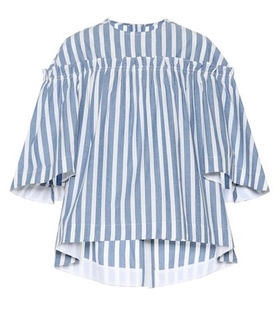Striped cotton and silk top