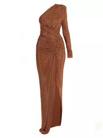 Shop Alexandre Vauthier Asymmetric Strass Crystal-Embellished Jersey Gown | Saks Fifth Avenue