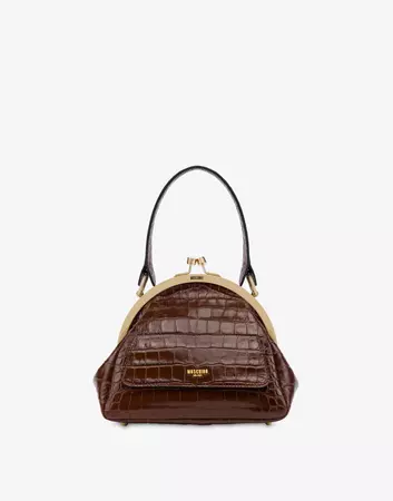 Vintage Suitcase crocodile print bag | Moschino Official Store
