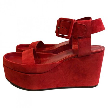 Red Suede Sandals