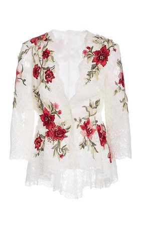 Marchesa, Embroidered Lace Top