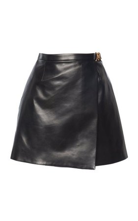 Embellished Detail Leather Mini Skirt By Versace | Moda Operandi