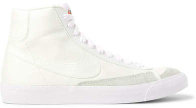 Blazer Mid '77 Suede-trimmed Canvas High-top Sneakers - Off-white