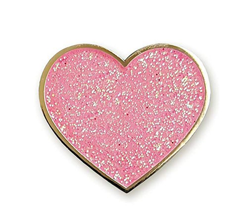 Pinsanity Glitter Heart Enamel Lapel Pin