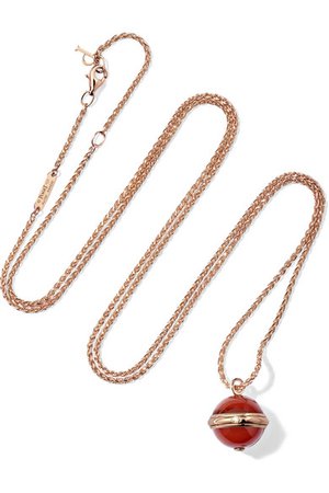 Piaget | Possession 18-karat rose gold, carnelian and diamond necklace | NET-A-PORTER.COM