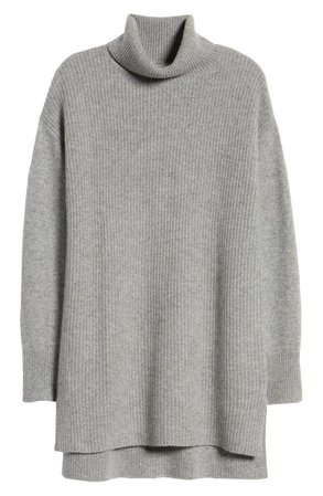 Halogen® High/Low Tunic Turtleneck Cashmere Sweater | Nordstrom