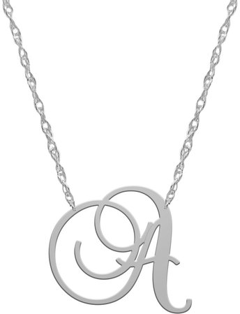 Swirly Initial Pendant Necklace
