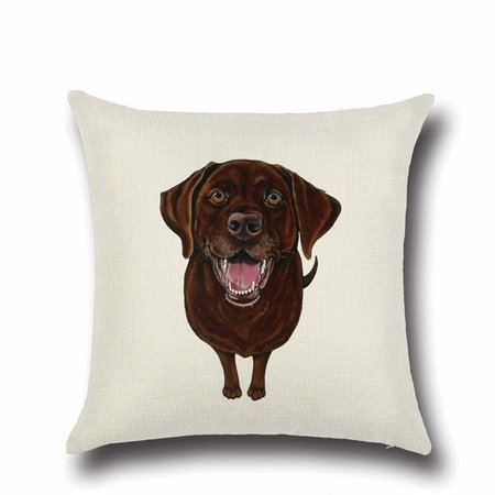 Chocolate Labrador Throw Cushion Cotton/Linen – DoggyTopia