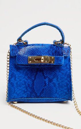 Blue Snake Print Mini Bag | Accessories | PrettyLittleThing